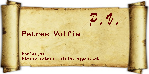 Petres Vulfia névjegykártya