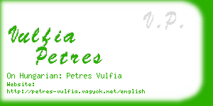 vulfia petres business card